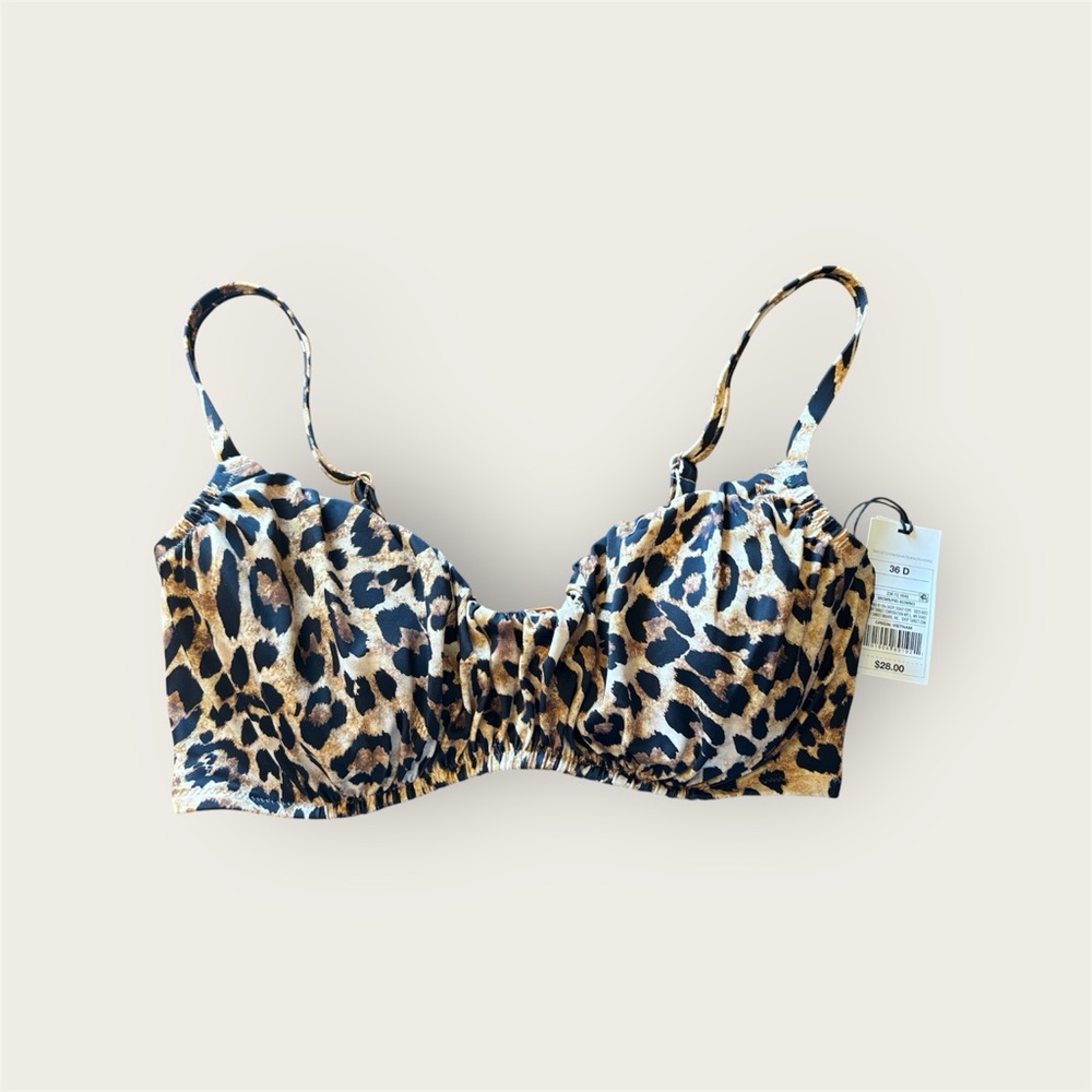 Shade & Shore Leopard Print Bikini Top